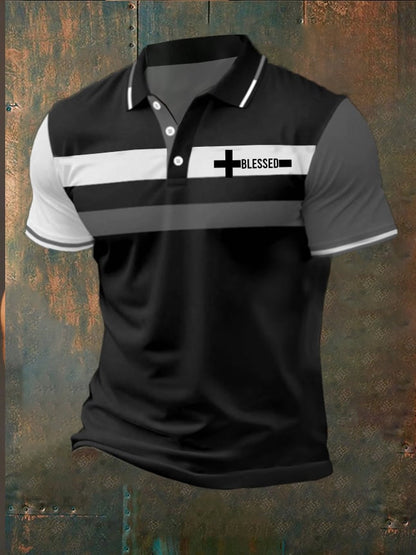Men's Fashion Casual Faith Contrast Color Polo