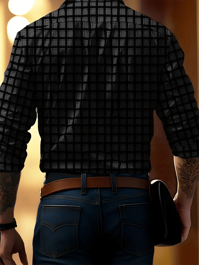 Men's Plaid Business Casual Shirt