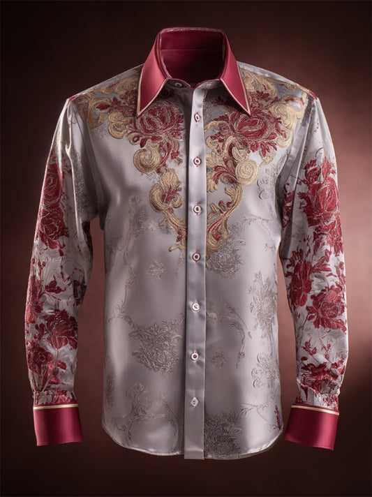 Men's Luxe Satin Long Sleeve Shirt