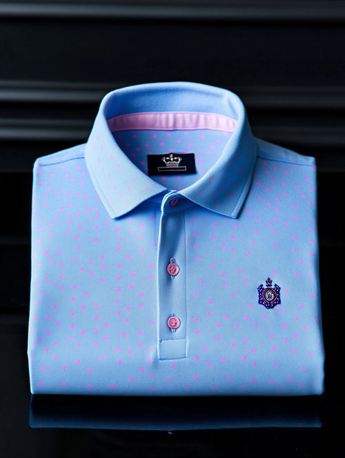 Men's Classic Business Logo Button Short Sleeve Polo Shirt