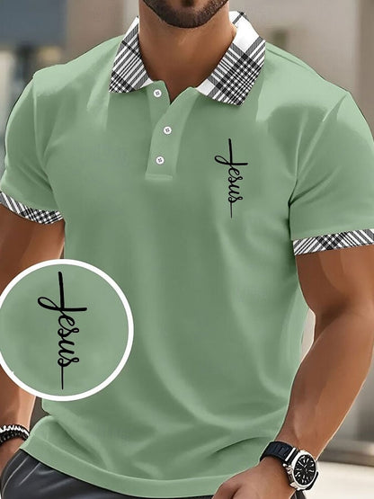 Men's Casual Contrast Color Faith Polo