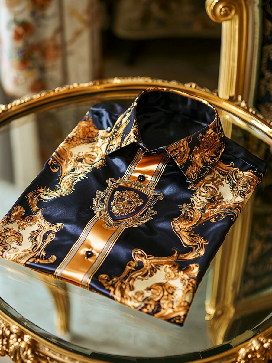 Men's Satin Luxury Business Long Sleeve Shirt