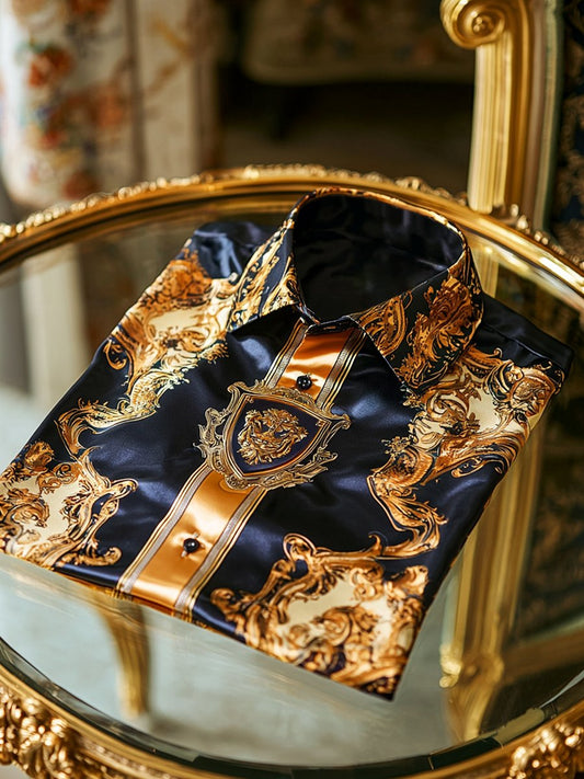 Men's Satin Luxury Business Long Sleeve Shirt