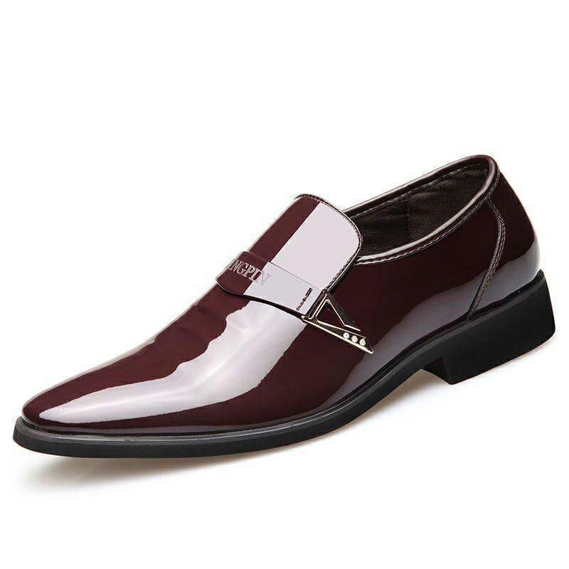 Men's Business Casual Patent Leather Dress Shoes