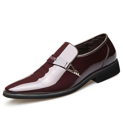 Men's Business Casual Patent Leather Dress Shoes