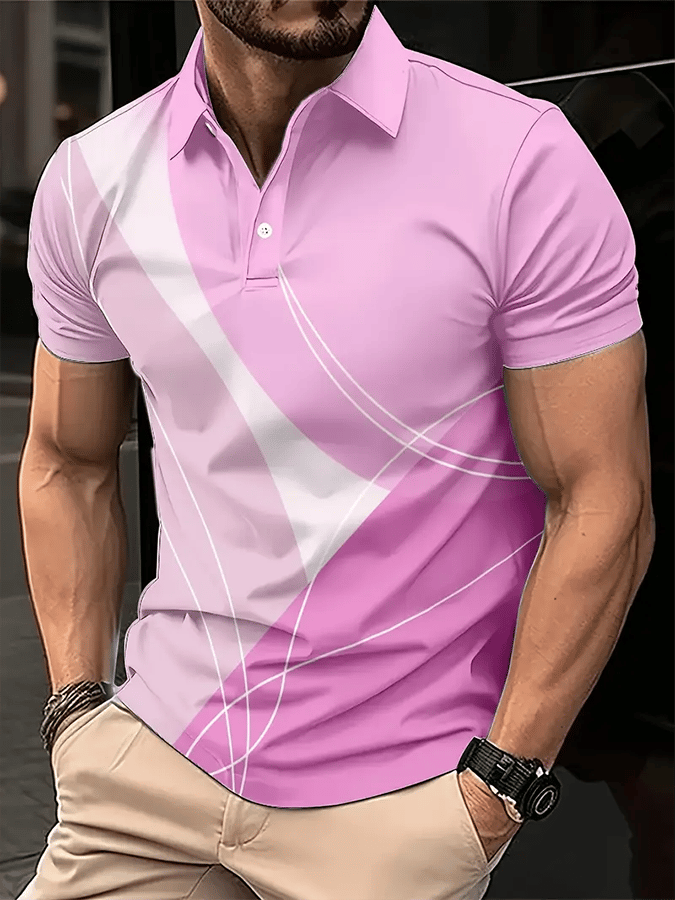 Men's Golf Casual Printed Casual Polo Shirt
