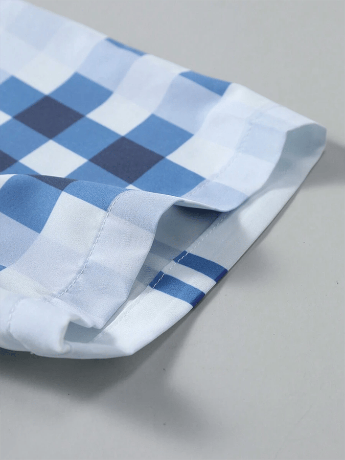 Men's Plaid Business Short Sleeve Shirt