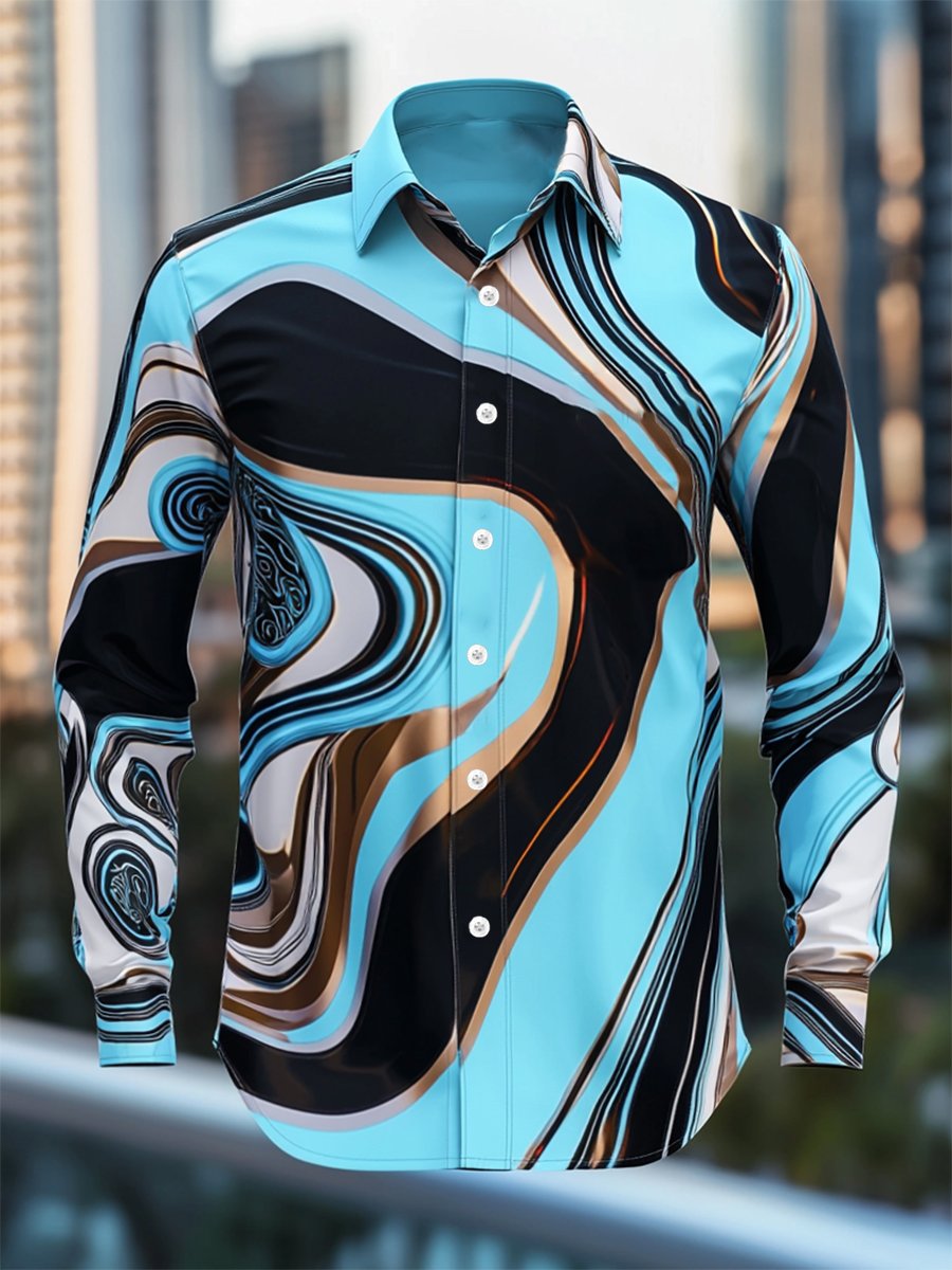 Men's Retro Casual Business Long Sleeve Shirt