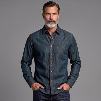 Casual Denim Shirt Jacket For Men