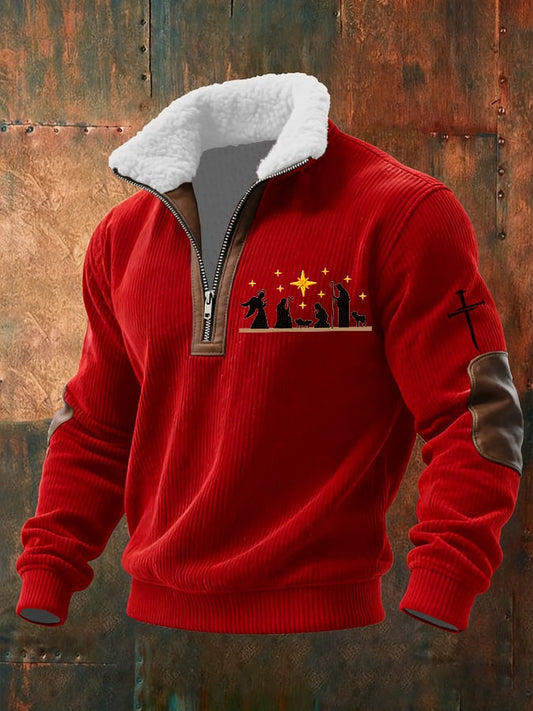 Men's casual retro faith Christmas sweatshirt