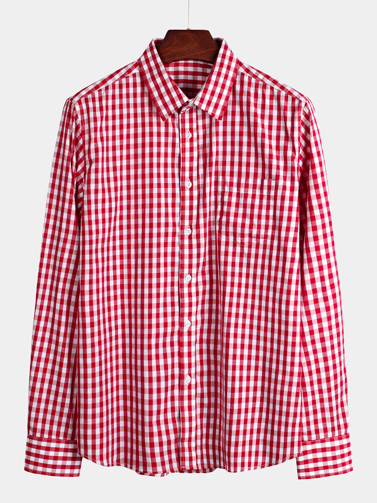 Men's Cotton Long Sleeve Plaid Shirt