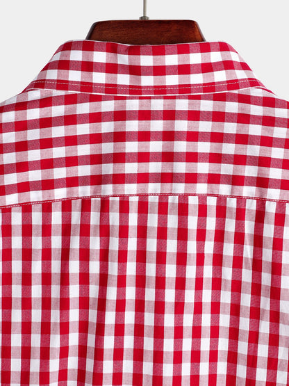 Men's Cotton Long Sleeve Plaid Shirt