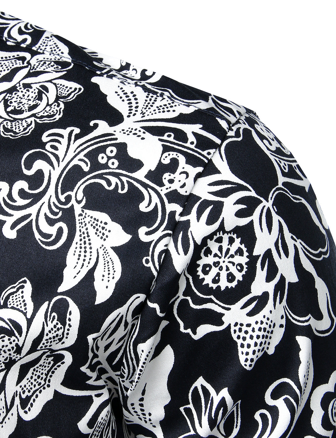 Men's Floral Cotton Casual Button Down Long Sleeve Shirt