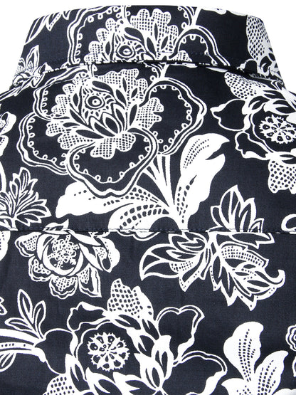 Men's Floral Cotton Casual Button Down Long Sleeve Shirt