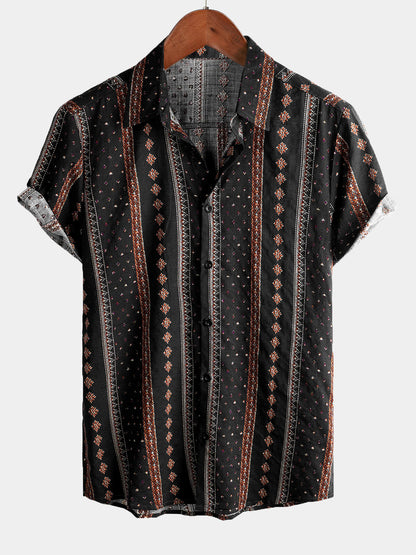 Men's Vintage Cotton Hawaiian Short Sleeve Shirt