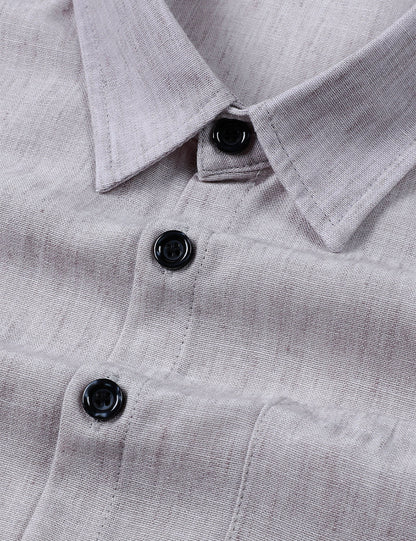 Men's Casual Grey Button Long Sleeve Shirt