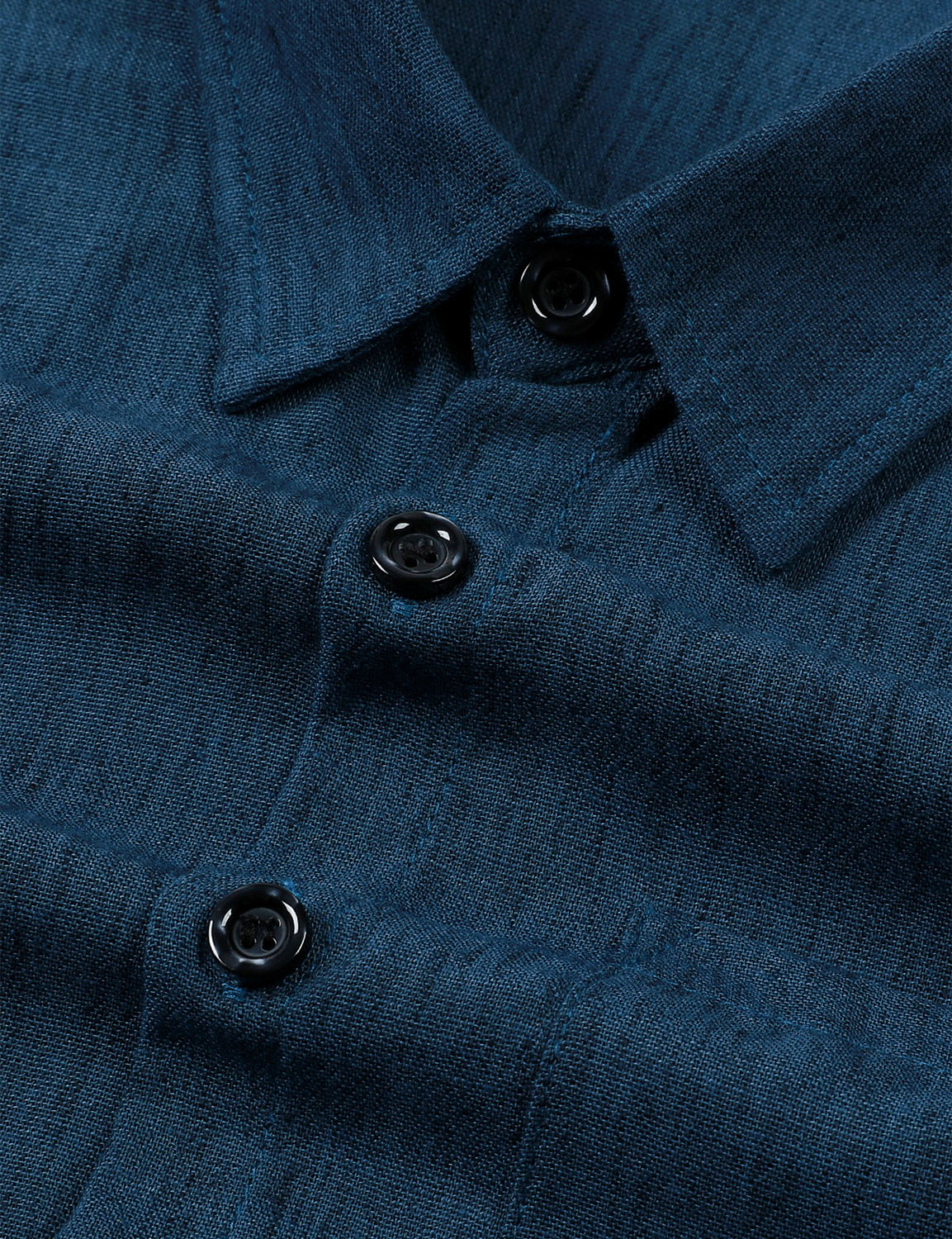 Men's Casual Button Navy Blue Long Sleeve Shirt