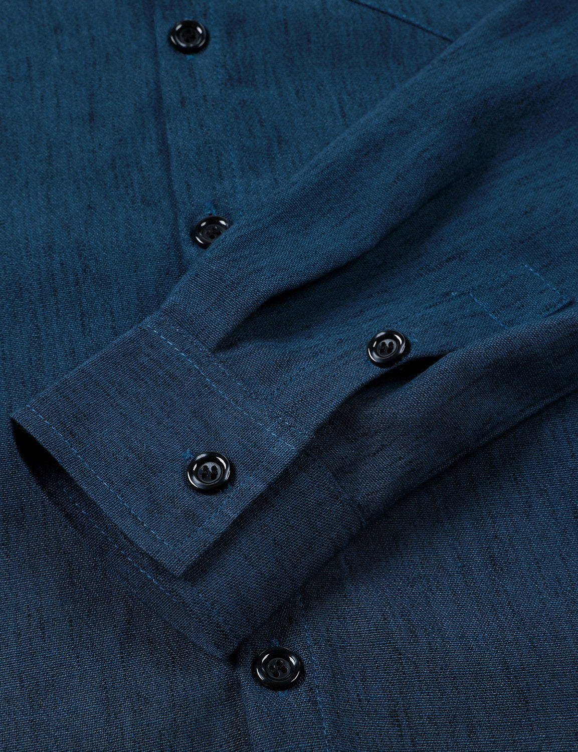 Men's Casual Button Navy Blue Long Sleeve Shirt