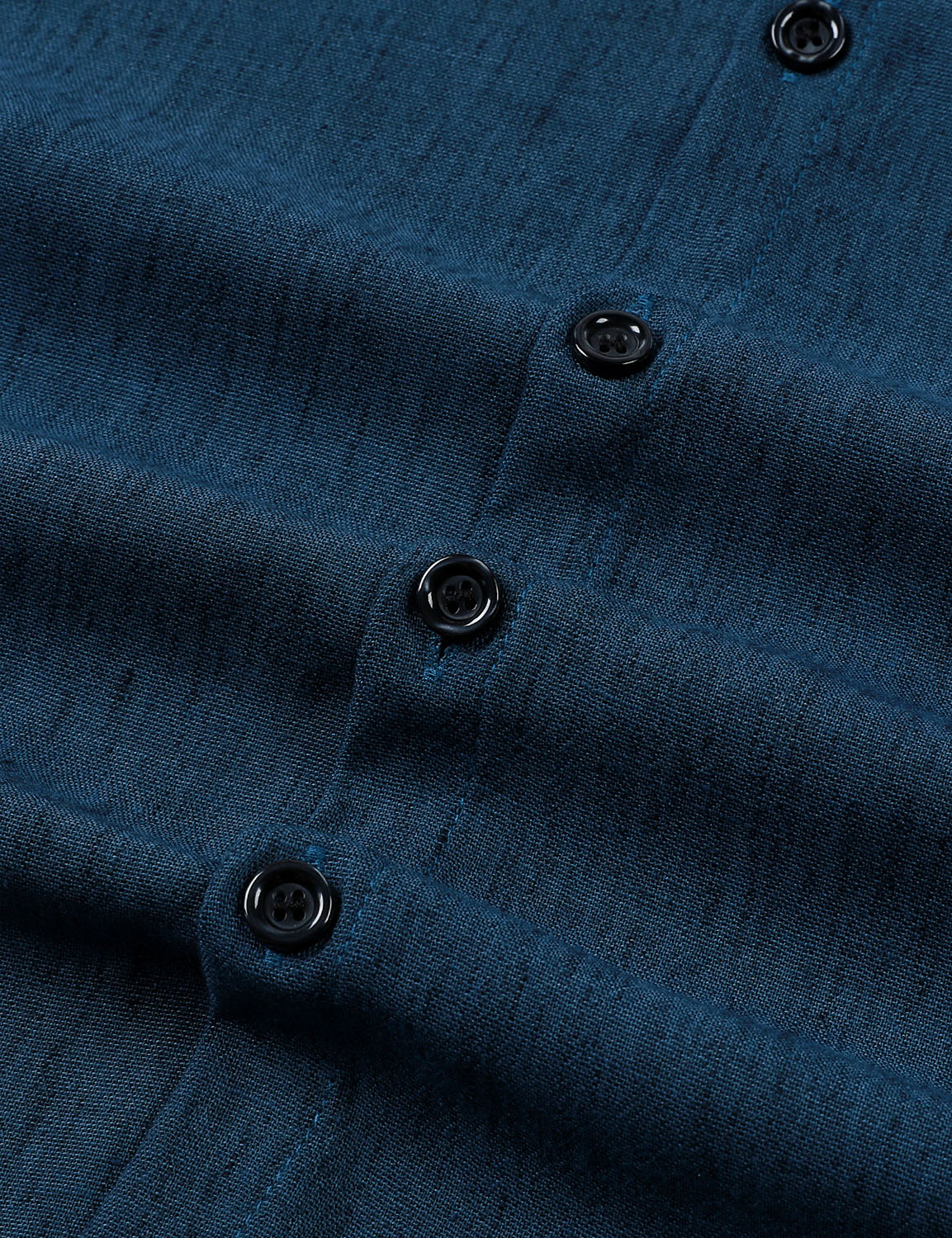 Men's Casual Button Navy Blue Long Sleeve Shirt