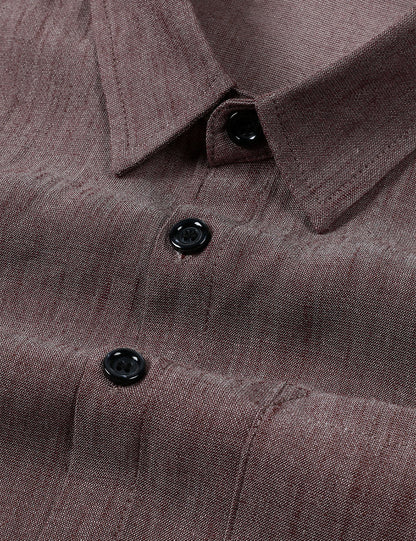 Men's Brown Casual Long Sleeve Shirt