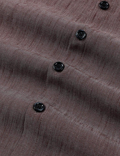 Men's Brown Casual Long Sleeve Shirt