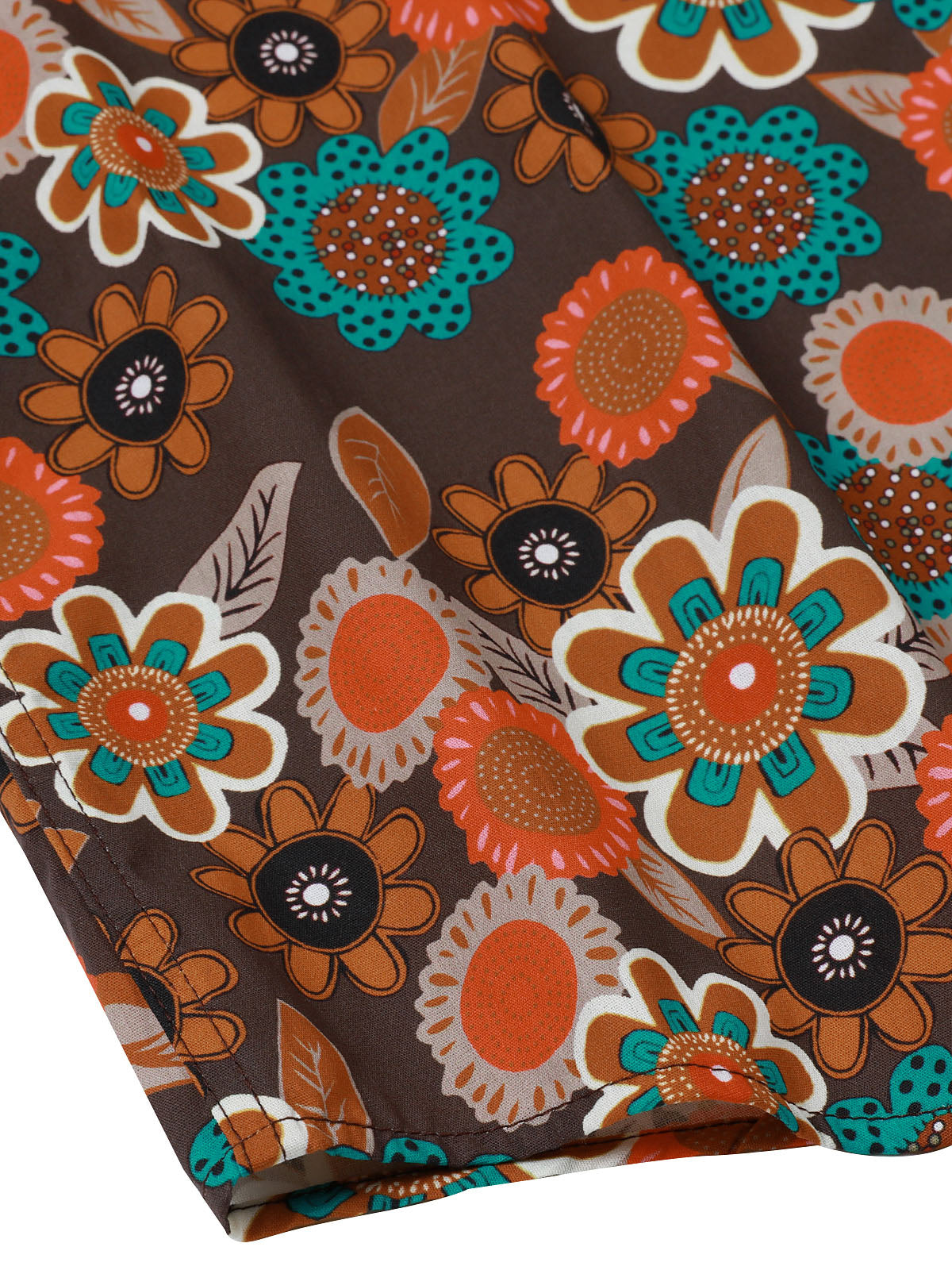 Men's Vintage 70s Cotton Floral Long Sleeve Shirt