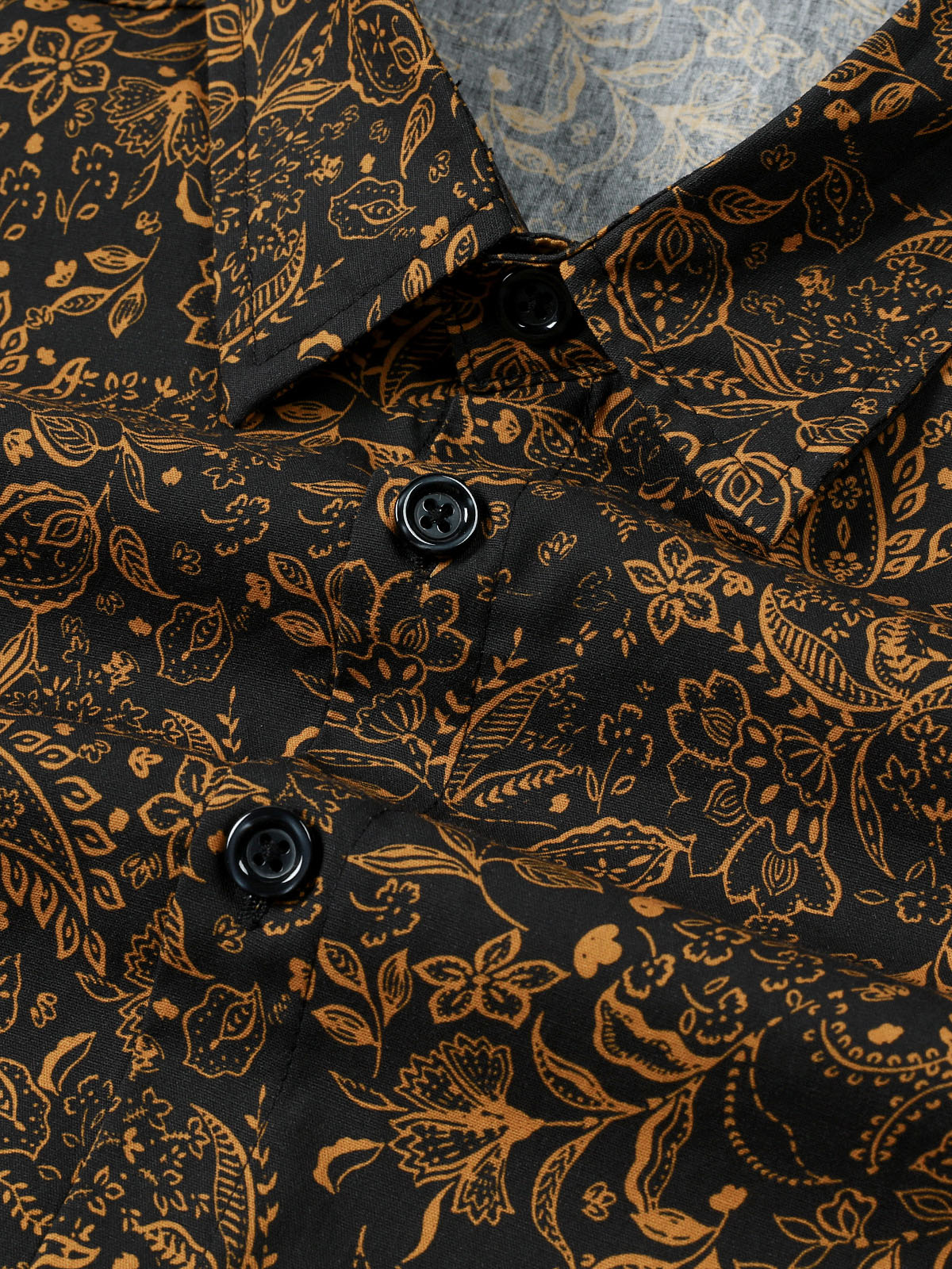 Men's Vintage Paisley Floral Long Sleeve Shirt