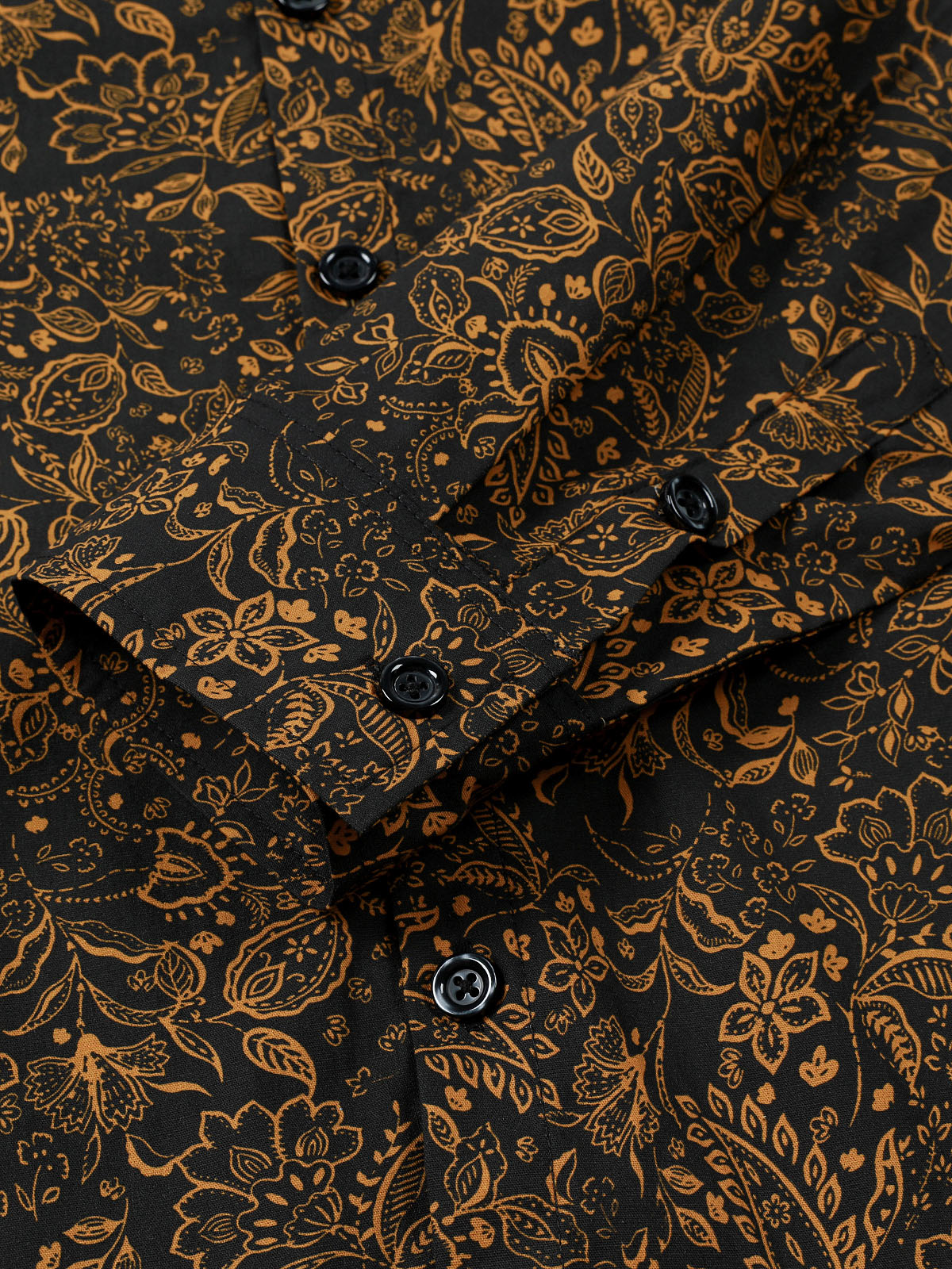 Men's Vintage Paisley Floral Long Sleeve Shirt
