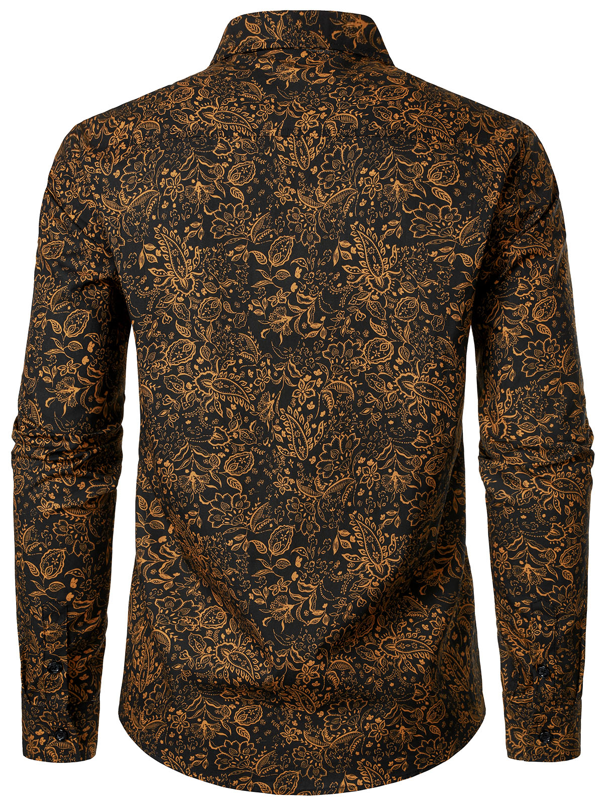 Men's Vintage Paisley Floral Long Sleeve Shirt