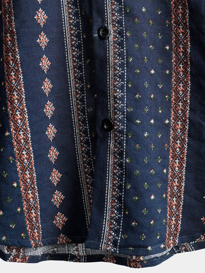 Men's Vintage Cotton Hawaiian Short Sleeve Shirt