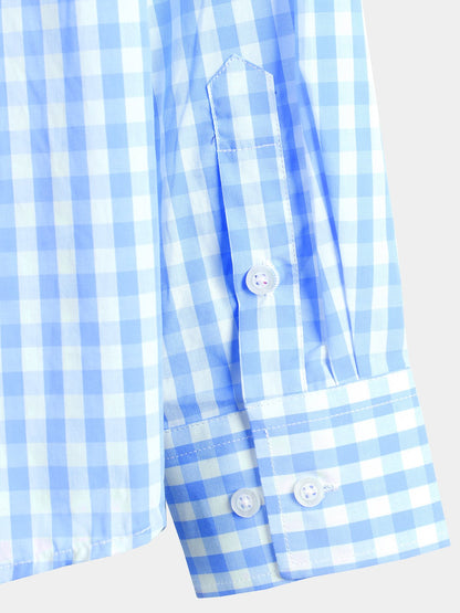 Men's Cotton Long Sleeve Plaid Casual Shirt