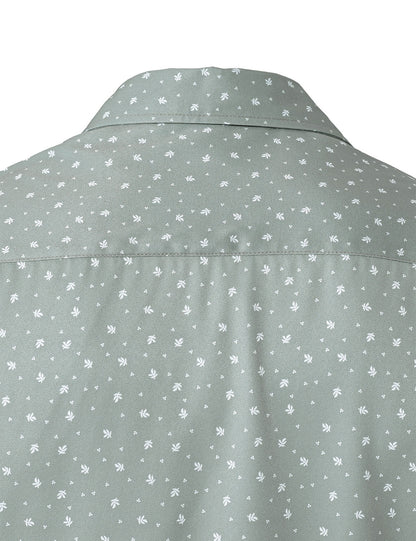 Men's Green Casual Print Long Sleeve Shirt