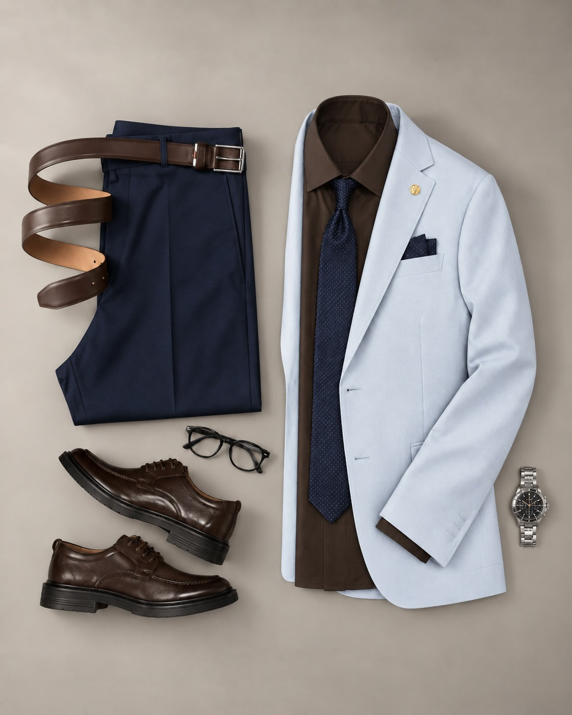 Light Blue Blazer Matching Outfit | Elegant Business Casual