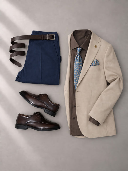 Beige Blazer Set Styling | Premium Smart Casual Ensemble