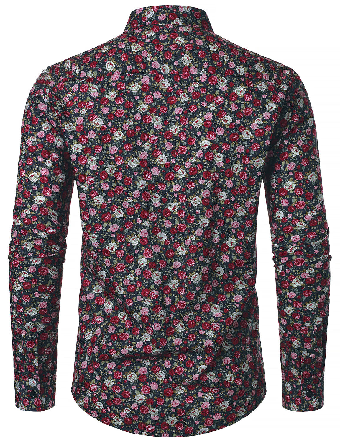 Men's 70s Breathable Cotton Long Sleeve Floral Print Shirt