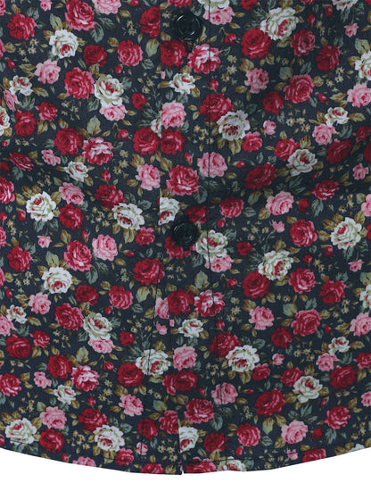 Men's 70s Breathable Cotton Long Sleeve Floral Print Shirt