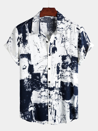 Men's Retro Short Sleeve Holiday Casual Shirt