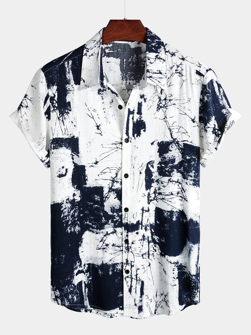 Men's Retro Short Sleeve Holiday Casual Shirt