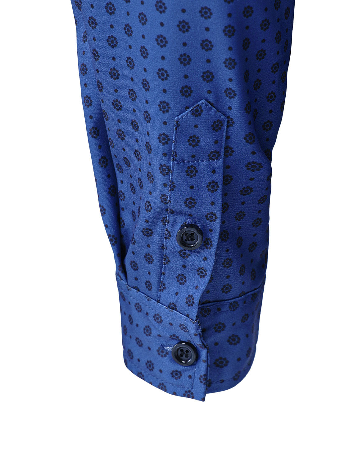 Men's Blue Retro Geometric Print Long Sleeve Shirt