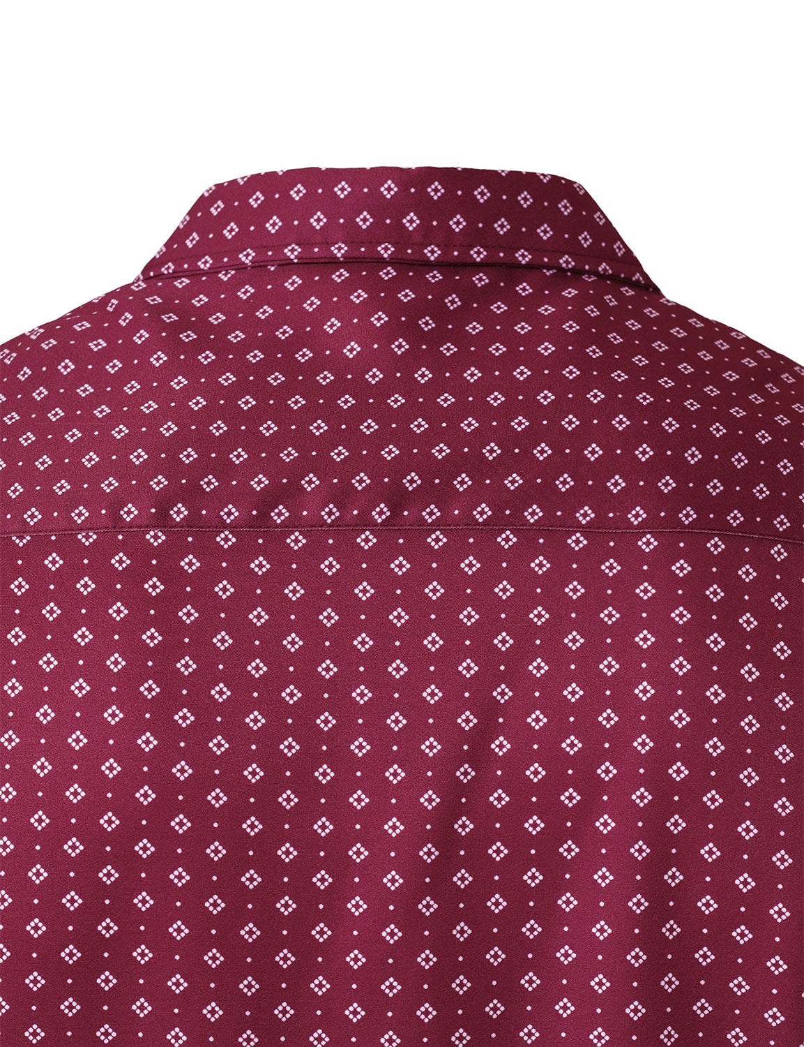 Men's Red Retro Geometric Print Long Sleeve Shirt