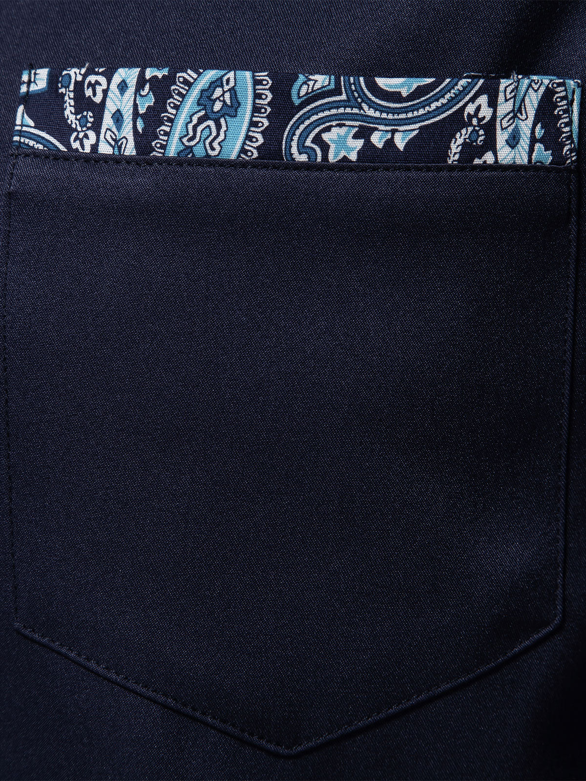 Men's Paisley Print Colorblock Long Sleeve Shirt