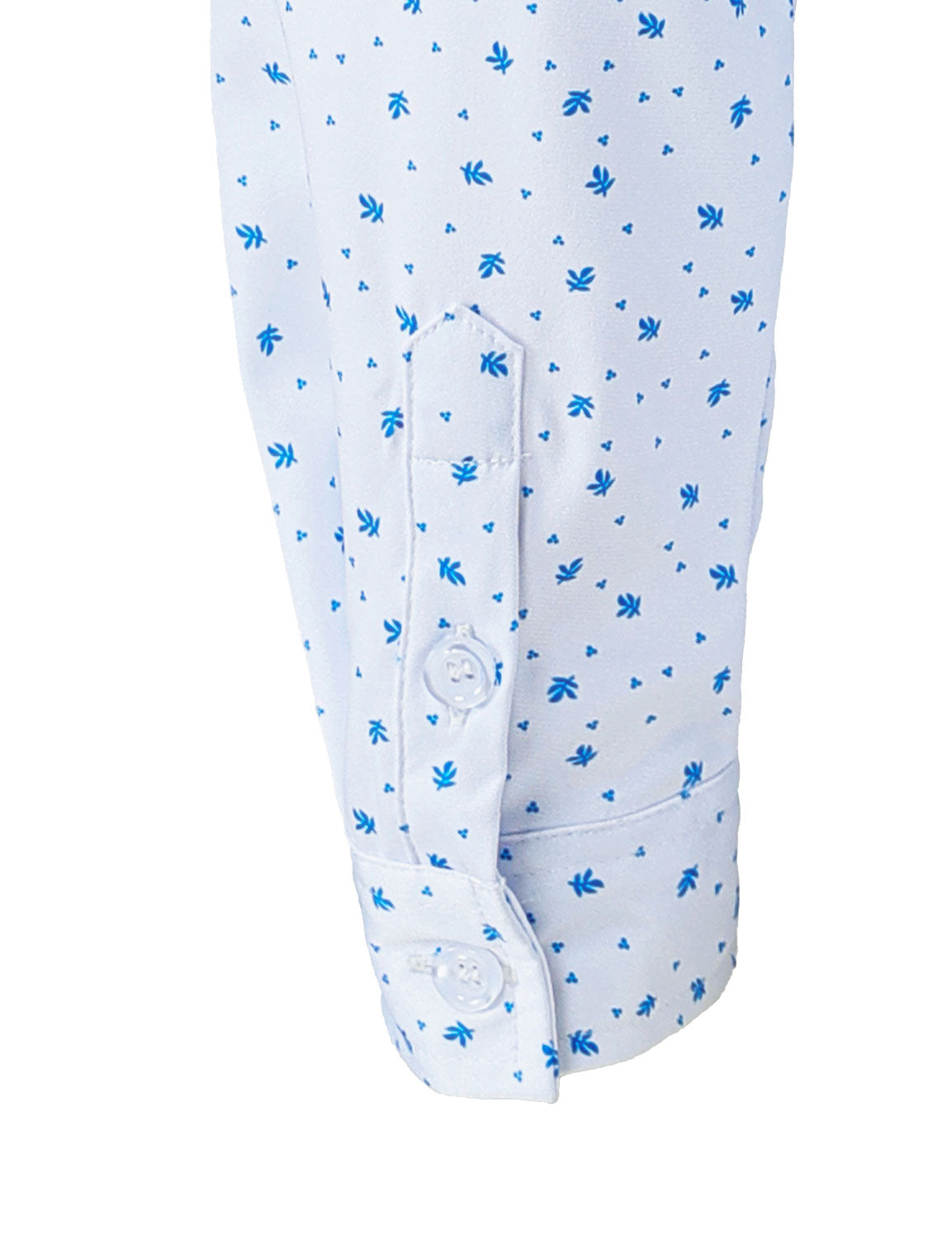 Men's Casual White Print Long Sleeve Shirt