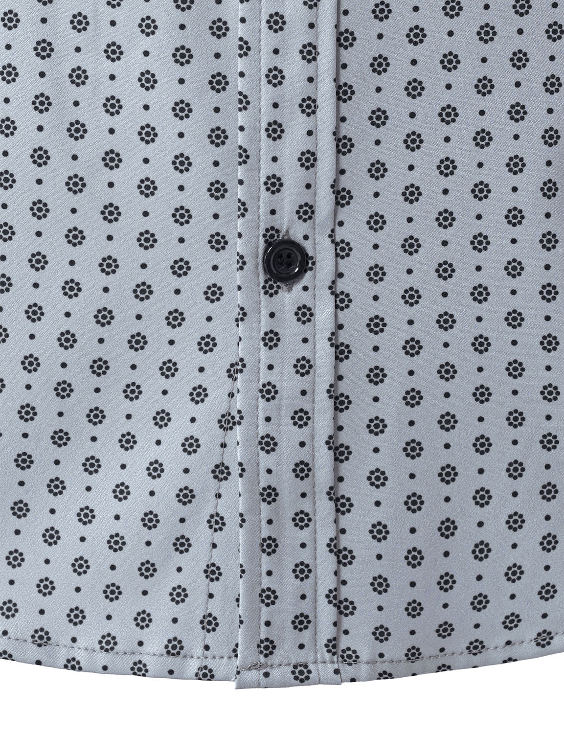 Men's Grey Retro Print Long Sleeve Shirt