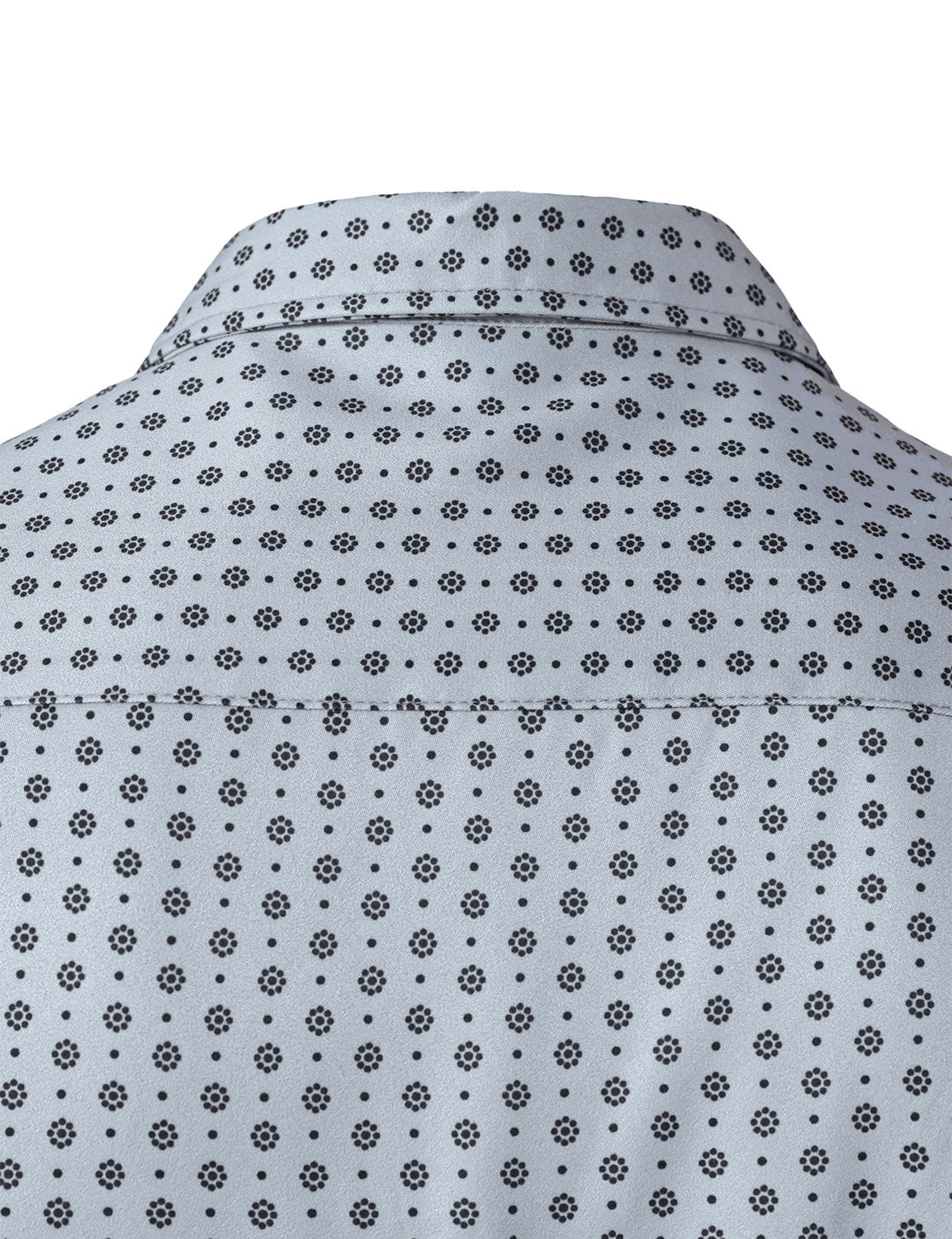 Men's Grey Retro Print Long Sleeve Shirt