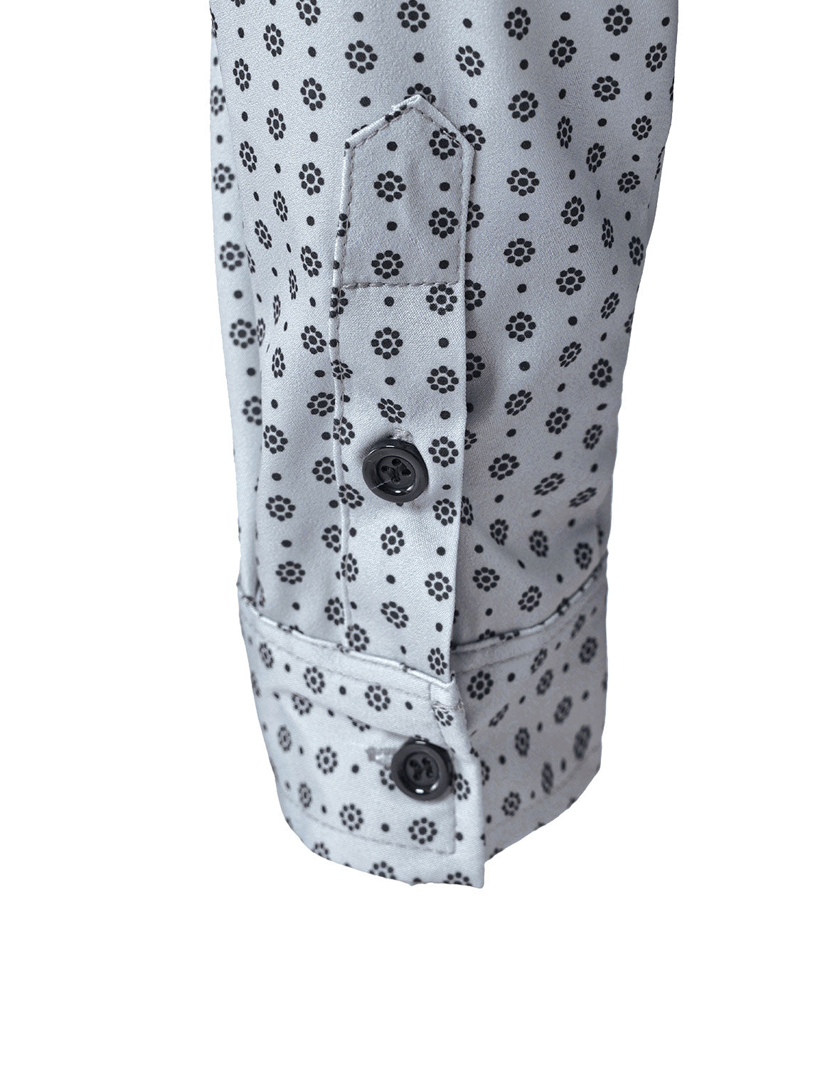 Men's Grey Retro Print Long Sleeve Shirt