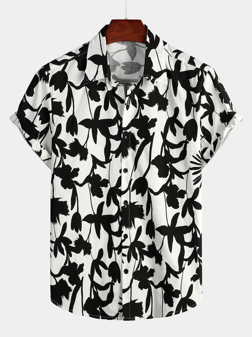 Men's Floral Cotton Tropical Hawaiian Shirt