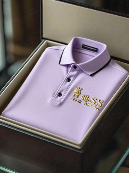Men's Fashion Business Style Letter Printed Casual Short Sleeve POLO Shirt