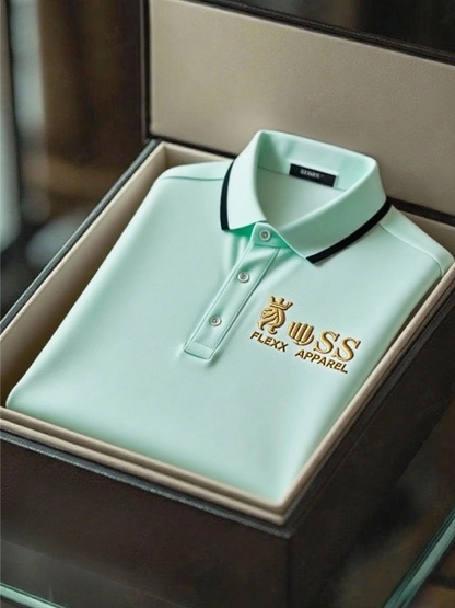 Men's Fashion Business Style Letter Printed Casual Short Sleeve POLO Shirt