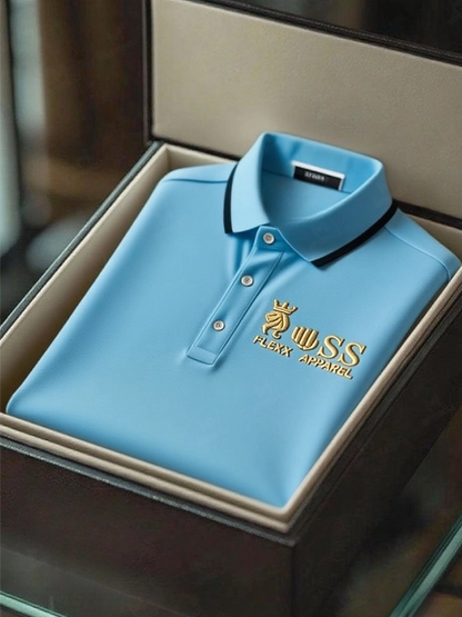 Men's Fashion Business Style Letter Printed Casual Short Sleeve POLO Shirt