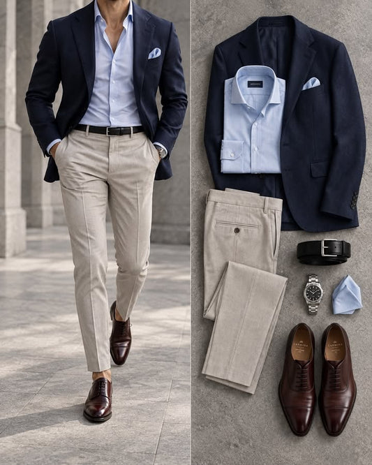 Men's Slim Fit Blazer, Shirts & Pants 3 Piece Set